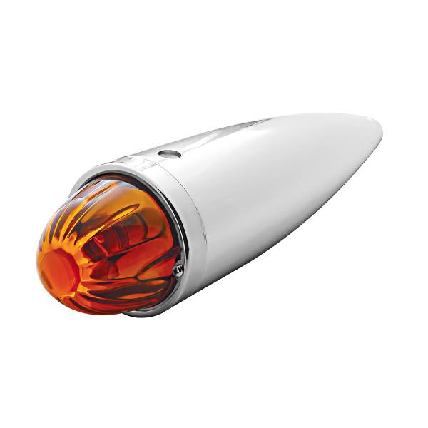 UNITED PACIFIC - UNITED PACIFIC - 30535 - LUZ DE CABINA TORPEDO CROMADA FUNDIDA CON LENTE DE CRISTAL SANDÍA Y BOMBILLA 1156 - ÁMBAR OSCURO