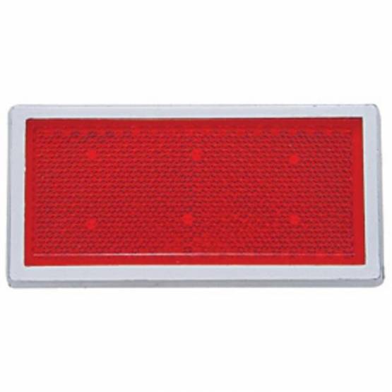 UNITED PACIFIC - UNITED PACIFIC - 30704 - REFLECTOR RECTANGULAR DE MONTAJE RÁPIDO CON BISEL CROMADO - ROJO