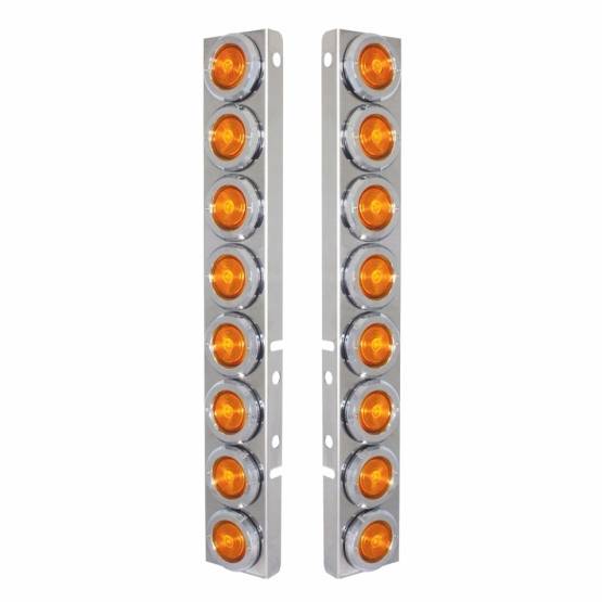 UNITED PACIFIC - UNITED PACIFIC - 30776 - SOPORTE PARA FILTRO DE AIRE FRONTAL DE INOXIDABLE CON LUCES PLANAS DE 16X 2" Y BISELES PARA PETERBILT