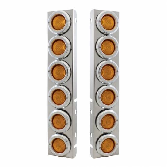UNITED PACIFIC - UNITED PACIFIC - 30778 - SOPORTE PARA FILTRO DE AIRE FRONTAL DE INOXIDABLE CON 12 LUCES PLANAS DE 2" Y BISELES PARA PETERBILT