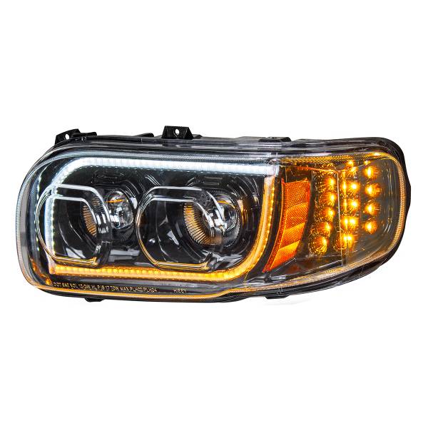 UNITED PACIFIC - UNITED PACIFIC - 31146 - FARO LED "BLACKOUT" DE ALTA POTENCIA CON GIRO DE 16 LED Y BARRA DE 57 LED PARA EL CONDUCTOR PETERBILT 389 2008-2023