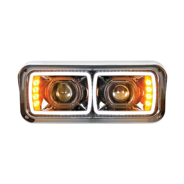 UNITED PACIFIC - UNITED PACIFIC - 31156 - FARO DE PROYECCIÓN LED "BLACKOUT" DE ALTA POTENCIA CON SEÑAL DE GIRO LED Y BARRA DE LUCES DE POSICIÓN - CONDUCTOR