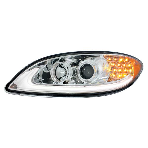 UNITED PACIFIC - UNITED PACIFIC - 31175 - FARO DE PROYECCIÓN CROMADO CON SEÑAL DE GIRO LED Y BARRA DE LUCES PARA PROSTAR INTERNACIONAL 2006-2017 - CONDUCTOR