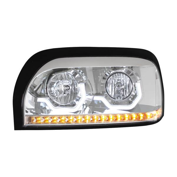 UNITED PACIFIC - UNITED PACIFIC - 31203 - FARO CROMADO CON INTERMITENTE LED Y BARRA DE LUCES PARA FREIGHTLINER CENTURY 1996-2010 - CONDUCTOR