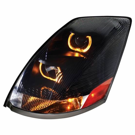UNITED PACIFIC - UNITED PACIFIC - 31232 - FARO DE PROYECCIÓN BLACKOUT CON BARRA DE LUZ LED ÁMBAR PARA VOLVO VN/VNL 2003-2017 - CONDUCTOR