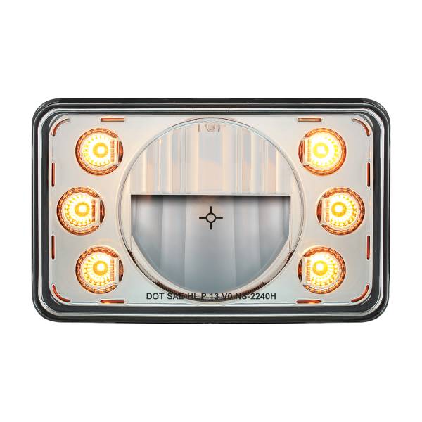 UNITED PACIFIC - UNITED PACIFIC - 31238 - ULTRALIT - FARO LED DE 4" X 6" CON DOBLE FUNCIÓN 6 LUCES DE POSICIÓN LED ÁMBAR - LUZ ALTA