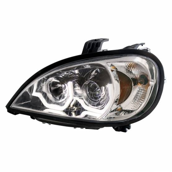 UNITED PACIFIC - UNITED PACIFIC - 31256 - FARO DE PROYECCIÓN CROMADO CON LUZ DE POSICIÓN LED PARA FREIGHTLINER COLUMBIA 2001-2020 - CONDUCTOR