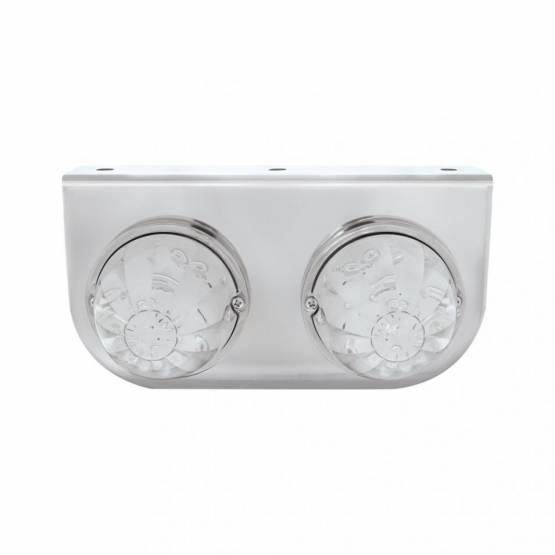 UNITED PACIFIC - UNITED PACIFIC - 32324 - SOPORTE DE LUZ INOXIDABLE CON 2X 17 LUCES LED SANDÍA - LED ÁMBAR/LENTE TRANSPARENTE