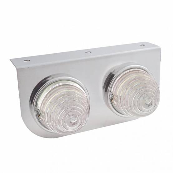 UNITED PACIFIC - UNITED PACIFIC - 32344 - SOPORTE DE LUZ INOXIDABLE CON 2X 17 LUCES LED BEEHIVE - LED ÁMBAR/LENTE TRANSPARENTE