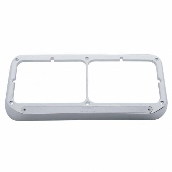 UNITED PACIFIC - UNITED PACIFIC - 32383 - BISEL DE FARO DOBLE RECTANGULAR CROMADO DE 14 LED - LED ÁMBAR/LENTE CROMADA