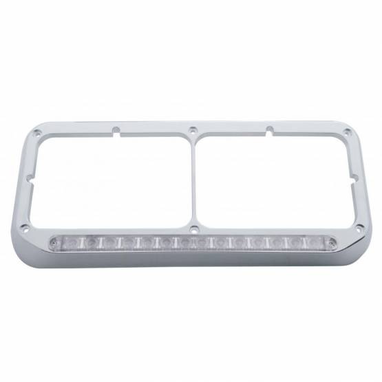 UNITED PACIFIC - UNITED PACIFIC - 32384 - BISEL DE FARO DOBLE RECTANGULAR CROMADO DE 14 LED - LED BLANCO/LENTE TRANSPARENTE
