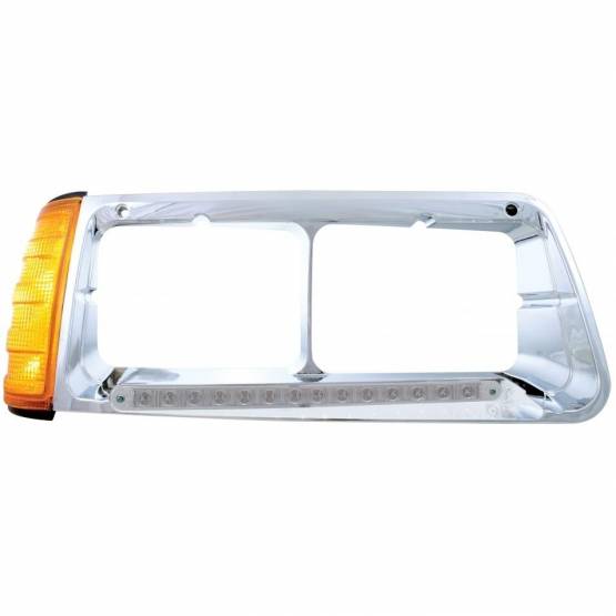 UNITED PACIFIC - UNITED PACIFIC - 32496 - BISEL DE FARO DE 14 LED CON SEÑAL DE GIRO PARA FREIGHTLINER FLD 1989-2009 - PASAJERO - LED ÁMBAR/LENTE TRANSPARENTE
