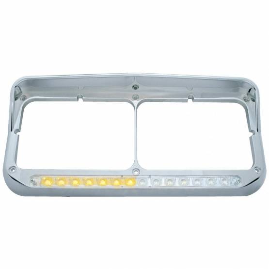 UNITED PACIFIC - UNITED PACIFIC - 32503 - BISEL RECTANGULAR DE DOBLE FARO CON VISERA Y BARRA DE LUCES LED SECUENCIAL (PASAJERO) - LED ÁMBAR/LENTE TRANSPARENTE