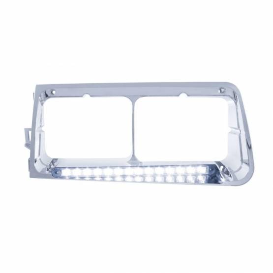 UNITED PACIFIC - UNITED PACIFIC - 32583 - BISEL DE FARO DE 14 LED PARA FREIGHTLINER FLD 1989-2009 - CONDUCTOR - LED BLANCO/LENTE TRANSPARENTE