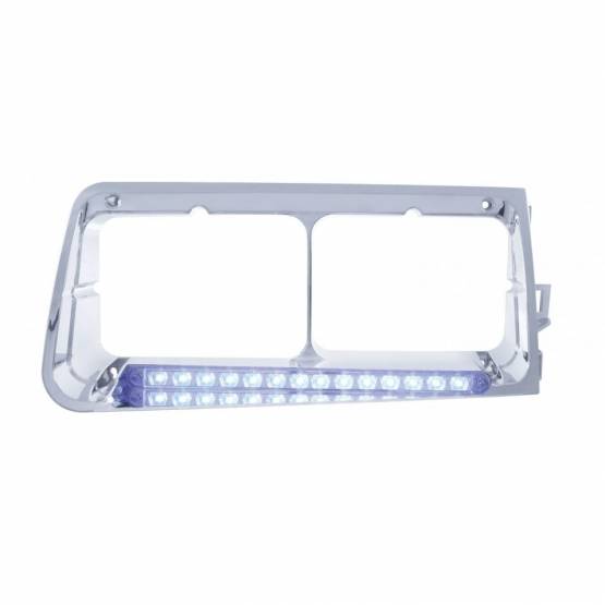 UNITED PACIFIC - UNITED PACIFIC - 32584 - BISEL DE FARO DE 14 LED PARA FREIGHTLINER FLD 1989-2009 - PASAJERO - LED AZUL/LENTE TRANSPARENTE