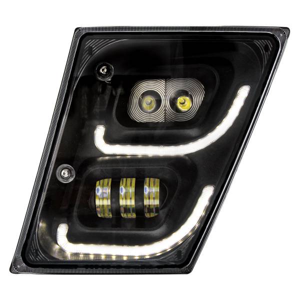 UNITED PACIFIC - UNITED PACIFIC - 32596 - LUZ ANTINIEBLA LED BLACKOUT DE ALTA POTENCIA CON LED DRL Y LUZ DE POSICIÓN PARA VOLVO VN/VNL 2003-2017 - CONDUCTOR