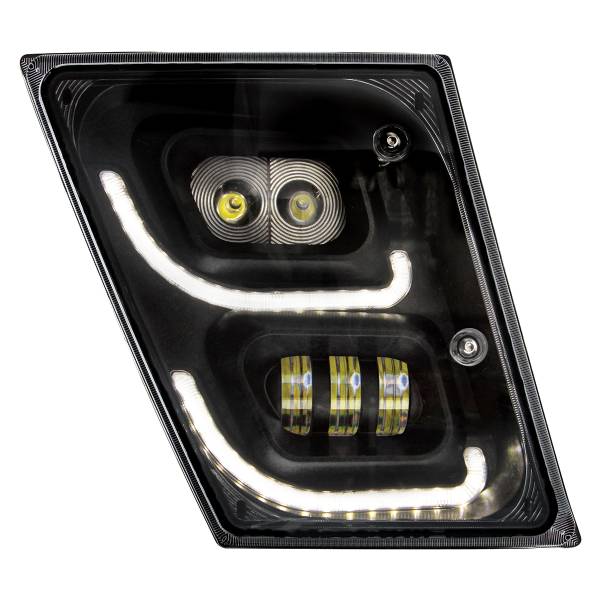 UNITED PACIFIC - UNITED PACIFIC - 32597 - LUZ ANTINIEBLA LED BLACKOUT DE ALTA POTENCIA CON LED DRL Y LUZ DE POSICIÓN PARA VOLVO VN/VNL 2003-2017 - PASAJERO