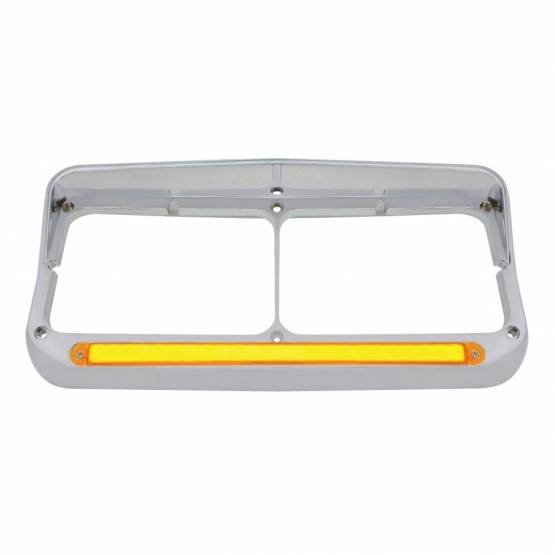 UNITED PACIFIC - UNITED PACIFIC - 32700 - BISEL DE FARO DOBLE RECTANGULAR DE 24 LED CON VISERA Y LUZ GLOLIGHT - LED ÁMBAR/LENTE ÁMBAR