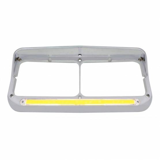 UNITED PACIFIC - UNITED PACIFIC - 32701 - BISEL DE FARO DOBLE RECTANGULAR DE 24 LED CON VISERA Y LUZ GLOLIGHT - LED ÁMBAR/LENTE TRANSPARENTE