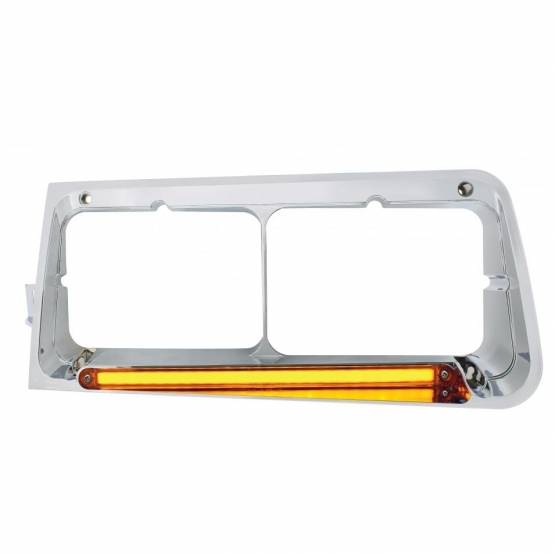 UNITED PACIFIC - UNITED PACIFIC - 32702 - BISEL DE FARO DE 24 LED CON LUZ GLOLIGHT PARA FREIGHTLINER FLD 1989-2009 - CONDUCTOR - LENTE ÁMBAR