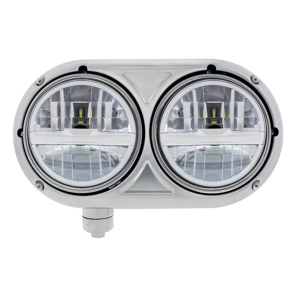 UNITED PACIFIC - UNITED PACIFIC - 32783 - CONJUNTO DE FAROS CON CARCASA DE ACERO INOXIDABLE 304 Y FAROS LED CON BARRA INTERIOR CROMADA PARA PETERBILT 359 - CONDUCTOR