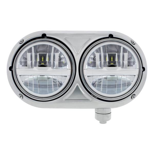 UNITED PACIFIC - UNITED PACIFIC - 32784 - CONJUNTO DE FAROS CON CARCASA DE ACERO INOXIDABLE 304 Y FAROS LED CON BARRA INTERIOR CROMADA PARA PETERBILT 359 - PASAJERO