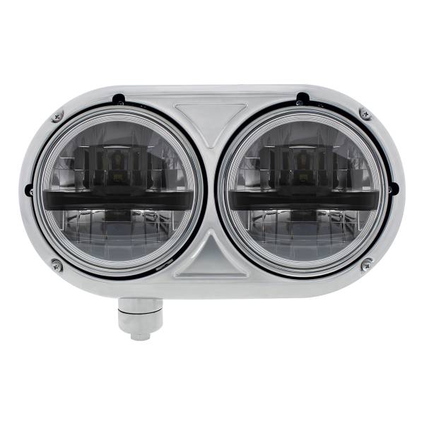 UNITED PACIFIC - UNITED PACIFIC - 32785 - CONJUNTO DE FAROS CON CARCASA DE 304 SS Y FAROS LED CON BARRA INTERIOR NEGRA PARA PETERBILT 359 - CONDUCTOR