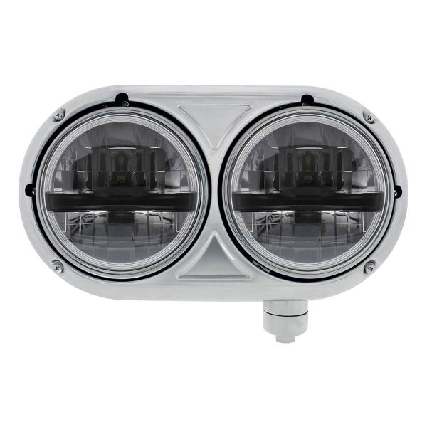 UNITED PACIFIC - UNITED PACIFIC - 32786 - CONJUNTO DE FAROS CON CARCASA DE ACERO INOXIDABLE 304 Y FAROS LED CON BARRA INTERIOR NEGRA PARA PETERBILT 359 - PASAJERO