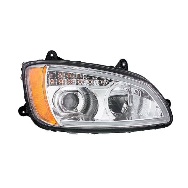 UNITED PACIFIC - UNITED PACIFIC - 32839 - FARO DE PROYECCIÓN LED COMPLETAMENTE CROMADO CON SEÑAL DE GIRO Y BARRA DE LUZ DE POSICIÓN PARA KENWORTH T660 2008-2017 - PASAJERO