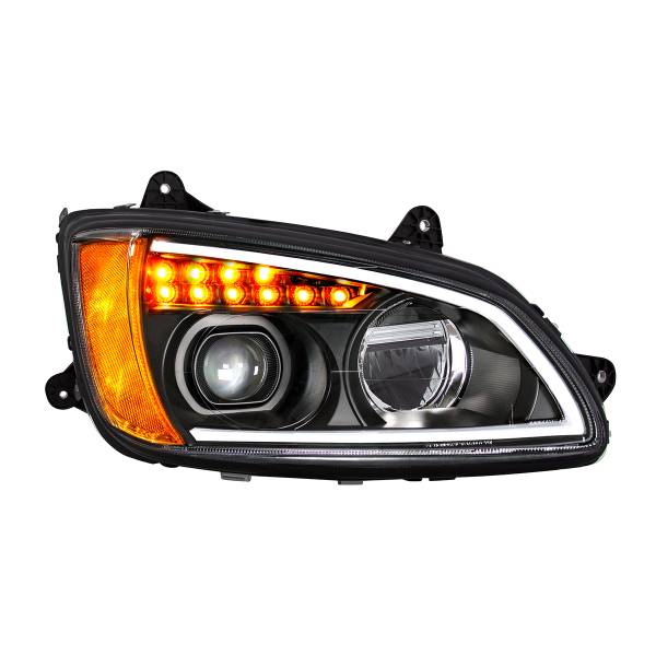 UNITED PACIFIC - UNITED PACIFIC - 32841 - FARO DE PROYECCIÓN LED COMPLETO NEGRO CON SEÑAL DE GIRO Y BARRA DE LUZ DE POSICIÓN PARA KENWORTH T660 2008-2017 - PASAJERO