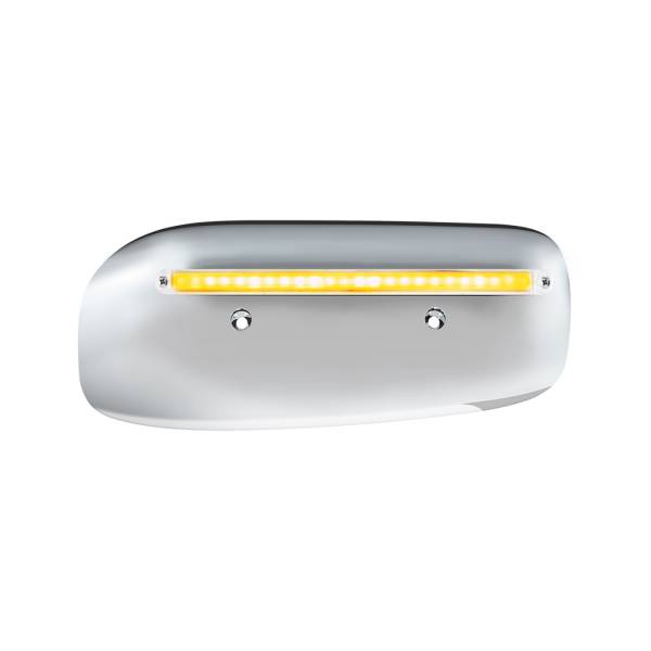 UNITED PACIFIC - UNITED PACIFIC - 32855 - CUBIERTA DE LA CARCASA DEL FARO TRASERO GLOLIGHT DE 24 LED PARA PETERBILT 389 (PASAJERO) 2008-2023 - LED ÁMBAR/LENTE TRANSPARENTE