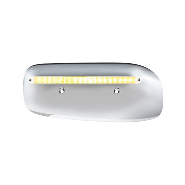 UNITED PACIFIC - UNITED PACIFIC - 32858 - CUBIERTA DE LA CARCASA DEL FARO TRASERO DE 19 LED PARA PETERBILT 389 (CONDUCTOR) 2008-2023 - LED ÁMBAR/LENTE TRANSPARENTE