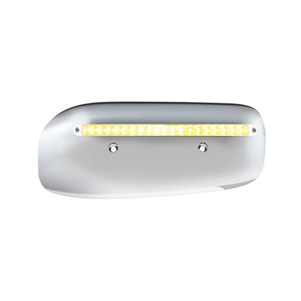 UNITED PACIFIC - UNITED PACIFIC - 32859 - CUBIERTA DE LA CARCASA DEL FARO TRASERO DE 19 LED PARA PETERBILT 389 (PASAJERO) 2008-2023 - LED ÁMBAR/LENTE TRANSPARENTE