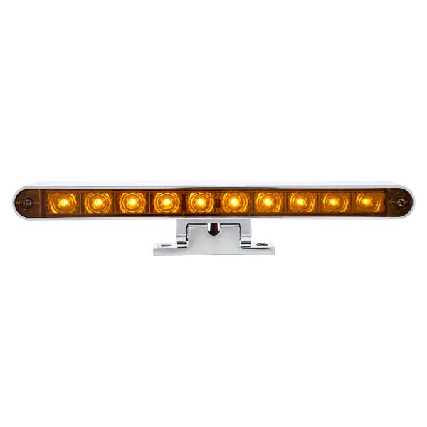UNITED PACIFIC - UNITED PACIFIC - 33015 - BARRA DE LUCES CROMADA DE 10 LED CON BASE GIRATORIA DE 180 GRADOS - LED ÁMBAR DE DOBLE FUNCIÓN/LENTE ÁMBAR