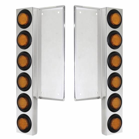 UNITED PACIFIC - UNITED PACIFIC - 33054 - SOPORTE DEL FILTRO DE AIRE DELANTERO FL SS CON 12X 9 LUCES LED DE 2" - LED ÁMBAR Y LENTES (PAR)