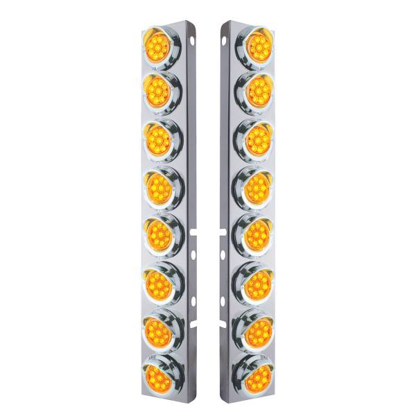 UNITED PACIFIC - UNITED PACIFIC - 33602 - SOPORTE DEL FILTRO DE AIRE DELANTERO SS CON LUCES REFLECTORAS Y VISORES DE 16X 9 LED DE 2" PARA PETERBILT -LED ÁMBAR Y LENTES