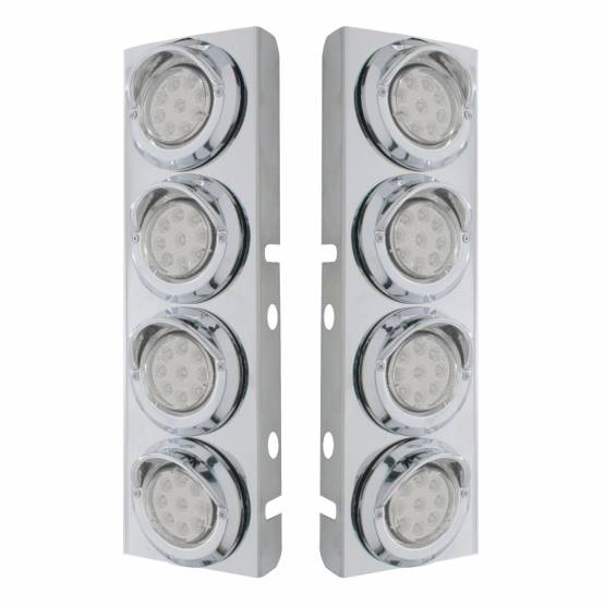 UNITED PACIFIC - UNITED PACIFIC - 33619 - SOPORTE DEL FILTRO DE AIRE DELANTERO SS CON LUCES REFLECTORAS Y VISORES DE 8X 9 LED DE 2" PARA PETERBILT -LED ÁMBAR/LENTE TRANSPARENTE