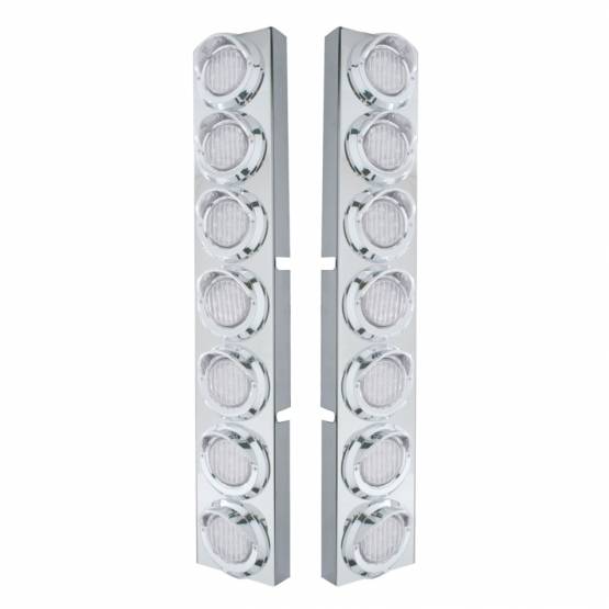UNITED PACIFIC - UNITED PACIFIC - 33625 - SOPORTE DEL FILTRO DE AIRE DELANTERO SS CON BISEL DE LUCES Y VISORES LED ÁMBAR DE 14X 9 DE 2" PARA CAMIONES KW - LENTE TRANSPARENTE