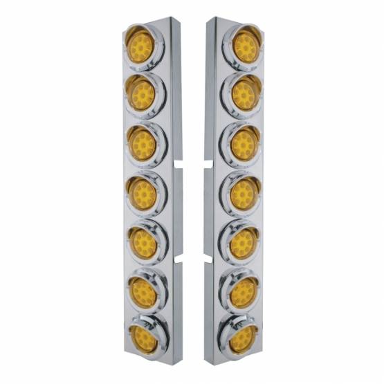 UNITED PACIFIC - UNITED PACIFIC - 33626 - SOPORTE DEL FILTRO DE AIRE DELANTERO SS CON LUCES Y VISORES REFLECTORES DE 14X 9 LED ÁMBAR DE 2" PARA CAMIONES KW - LENTE ÁMBAR