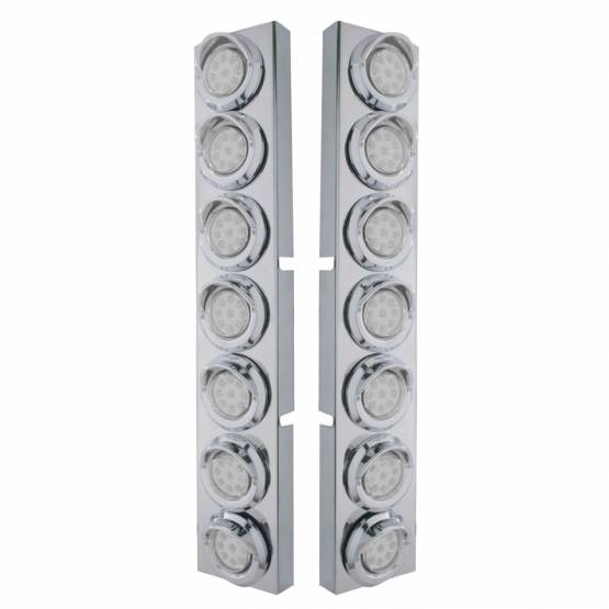 UNITED PACIFIC - UNITED PACIFIC - 33627 - SOPORTE DEL FILTRO DE AIRE DELANTERO SS CON LUCES Y VISORES REFLECTORES DE 14X 9 LED ÁMBAR DE 2" PARA CAMIONES KW - LENTE CLARO