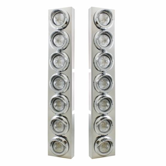 UNITED PACIFIC - UNITED PACIFIC - 33631 - SOPORTE DE FILTRO DE AIRE DELANTERO SS CON 14X 9 LED ÁMBAR 2" LUCES DE COLMENA Y VISORES PARA CAMIONES KW - LENTE TRANSPARENTE