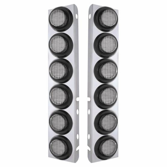 UNITED PACIFIC - UNITED PACIFIC - 33809 - SOPORTE DEL FILTRO DE AIRE FRONTAL DE ACERO INOXIDABLE CON 12X 9 LUCES LED DE 2" PARA LENTE LED/CLARA PETERBILT-AMBER