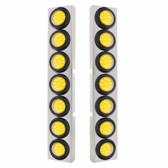UNITED PACIFIC - UNITED PACIFIC - 33827 - SOPORTE DEL FILTRO DE AIRE DELANTERO SS CON LUCES REFLECTORAS LED ÁMBAR 14X 9 DE 2" PARA CAMIONES KW - LENTE TRANSPARENTE