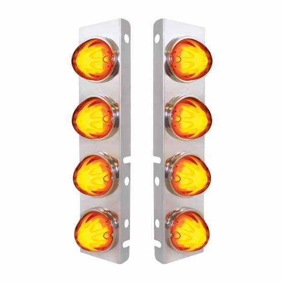 UNITED PACIFIC - UNITED PACIFIC - 34434 - SOPORTE DEL FILTRO DE AIRE DELANTERO SS CON GLOLIGHT LED SANDÍA ÁMBAR 8X 9 PARA CAMIONES PB - LENTE ÁMBAR