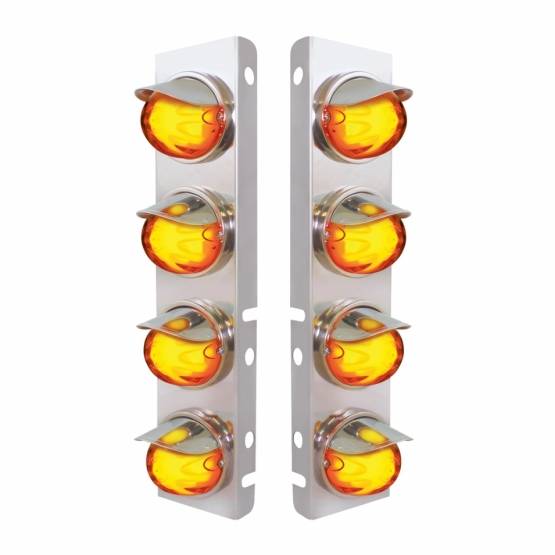UNITED PACIFIC - UNITED PACIFIC - 34436 - SOPORTE DEL FILTRO DE AIRE DELANTERO DE SS CON LUZ LED AMBAR 8X 9 SANDÍA Y VISORES PARA LENTES PETERBILT-AMBER