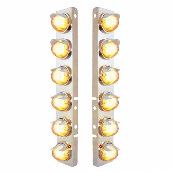 UNITED PACIFIC - UNITED PACIFIC - 34441 - SOPORTE DE FILTRO DE AIRE DELANTERO SS CON LUZ LED SANDÍA HI/LO ÁMBAR 12X 9 Y VISORES PARA LENTES PETERBILT-CLEAR