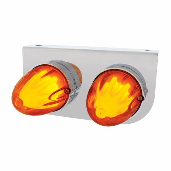 UNITED PACIFIC - UNITED PACIFIC - 34452 - SOPORTE DE LUZ INOXIDABLE CON 2X 9 LED GLOLIGHT SANDÍA DE DOBLE FUNCIÓN - LED ÁMBAR/LENTE ÁMBAR