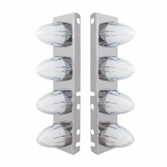 UNITED PACIFIC - UNITED PACIFIC - 34455 - SOPORTE DEL FILTRO DE AIRE FRONTAL SS CON LUZ GLOLIGHT SANDÍA DE DOBLE FUNCIÓN LED ÁMBAR 8X 9 PARA LENTES PETERBILT-CLEAR