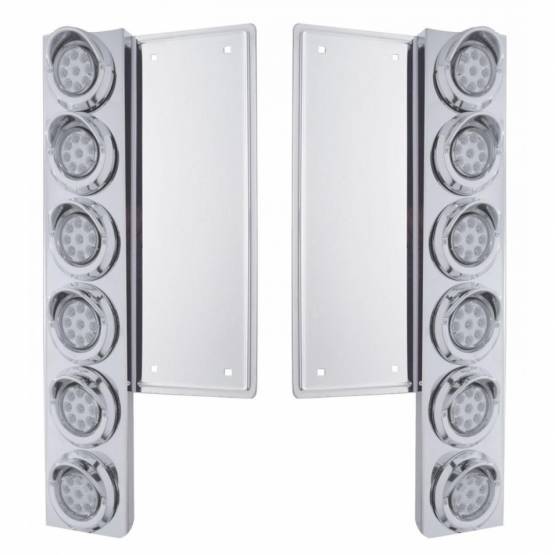 UNITED PACIFIC - UNITED PACIFIC - 34578 - SOPORTE DEL FILTRO DE AIRE DELANTERO FL SS CON LUCES Y VISORES REFLECTORES DE 12X 9 LED DE 2" - LED ÁMBAR/LENTE TRANSPARENTE