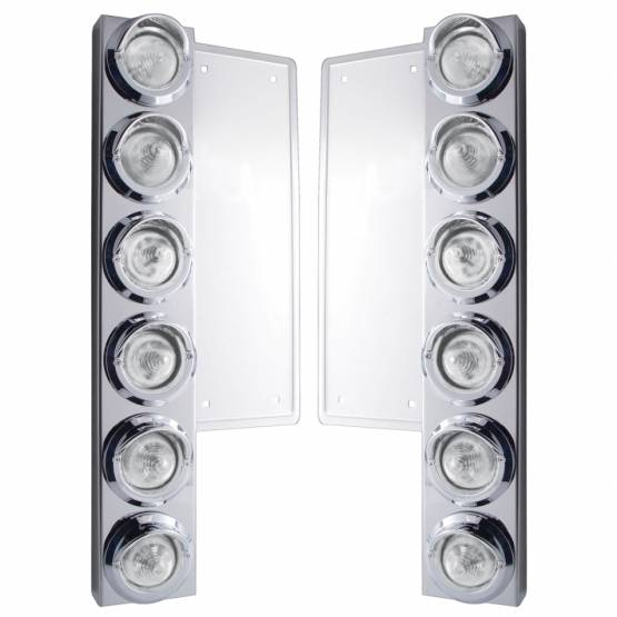 UNITED PACIFIC - UNITED PACIFIC - 34581 - SOPORTE DEL FILTRO DE AIRE DELANTERO FL SS CON 12X 9 LED LUCES Y VISORES DE COLMENA DE 2" - LED ÁMBAR/LENTE TRANSPARENTE
